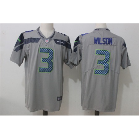 Men's  Seattle Seahawks #3 Russell Wilson Gray Stitched NFL Vapor Untouchable Limited Jersey