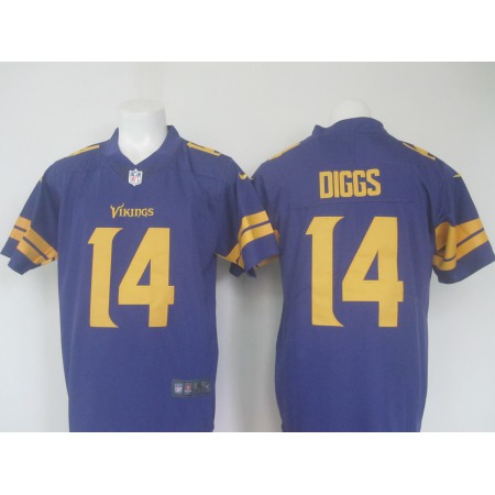 Men's  Vikings #14 Stefon Diggs Purple Limited Rush Stitched NFL Jersey
