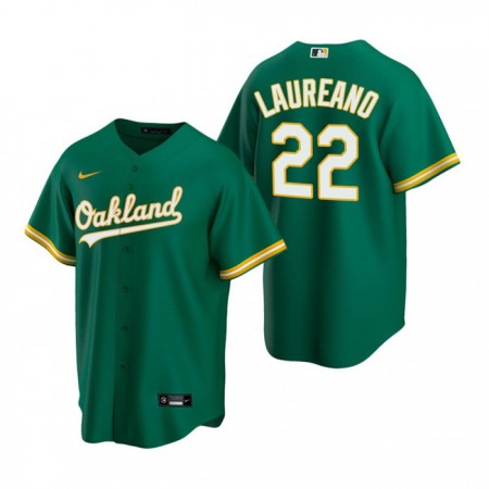 Men's Oakland Athletics #22 Ramon Laureano Green  Cool Base Stitched Jersey