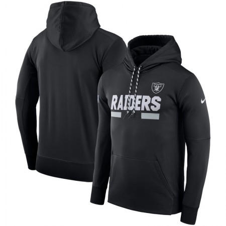 Men's Oakland Raiders  Black Sideline Team Name Performance Pullover Hoodie
