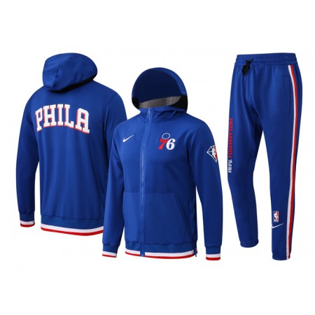 Men's Philadelphia 76ers 75th Anniversary Royal Performance Showtime Full-Zip Hoodie Jacket And Pants   Suit