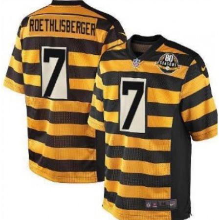 Men's Pittsburgh Steelers #7 Ben Roethlisberger bumblebee Stripe  Jersey