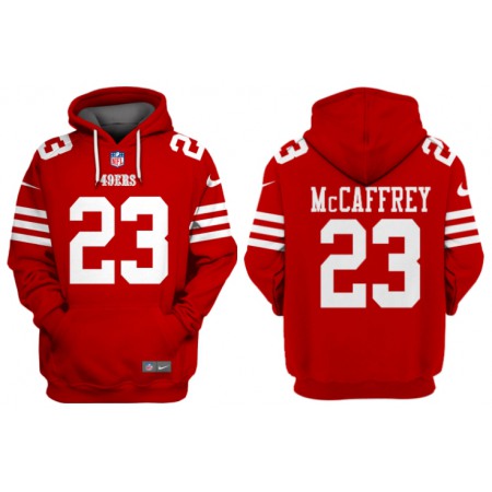 Men's San Francisco 49ers #23 Christian McCaffrey Red  Alternate Pullover Hoodie