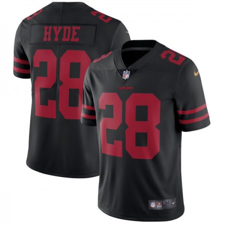 Men's San Francisco 49ers #28 Carlos Hyde  Black Vapor Untouchable Limited Stitched NFL Jersey