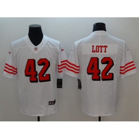 Men's San Francisco 49ers #42 Ronnie Lott  White Color Rush Vapor Untouchable Limited Stitched NFL Jersey