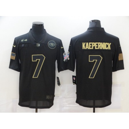 Men's San Francisco 49ers  #7 Colin Kaepernick 2020 Black Salute To Service Limited Stitched Jersey