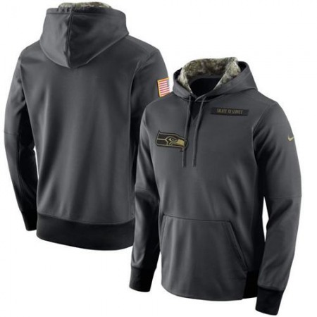 Men's Seattle Seahawks  Anthracite Salute to Service Player Performance Hoodie