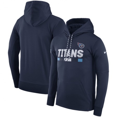 Men's Tennessee Titans  Navy Sideline Team Name Performance Pullover Hoodie