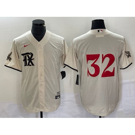 Men's Texas Rangers #32 Evan Carter Cream 2023 City Connect Stitched Baseball  Jersey