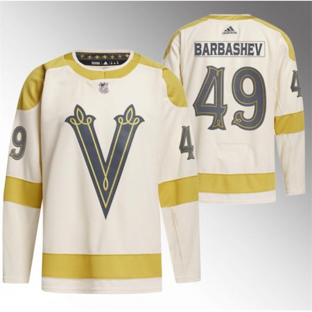 Men's Vegas Golden Knights #49 Ivan Barbashev Cream 2024 Winter Classic   Stitched Jersey