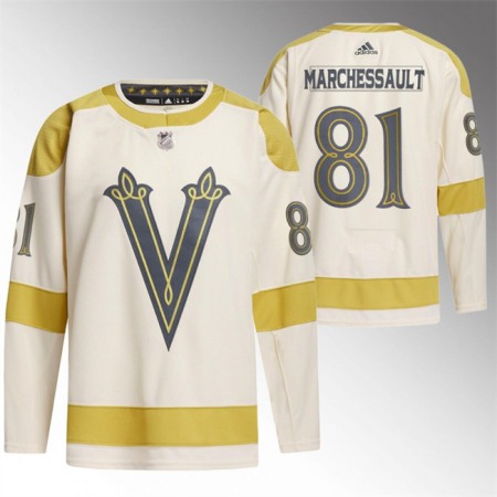 Men's Vegas Golden Knights #81 Jonathan Marchessault Cream 2024 Winter Classic   Stitched Jersey