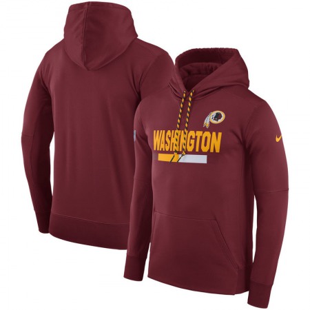 Men's Washington Redskins  Burgundy Sideline Team Name Performance Pullover Hoodie