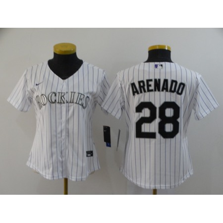 Men's  Colorado Rockies #28 Nolan Arenado White 2020 Cool Base Stitched MLB Jersey