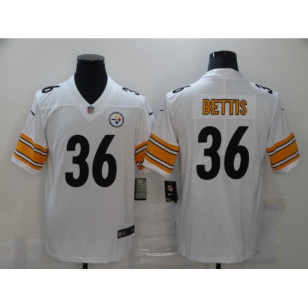 Men's  Pittsburgh Steelers #36 Jerome Bettis White Vapor Stitched Jersey