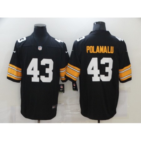 Men's  Pittsburgh Steelers #43 Troy Polamalu Black Stitched Jersey