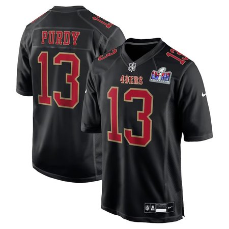 Men's San Francisco 49ers #13 Brock Purdy  Black Super Bowl LVIII Carbon Fashion Game Player Jersey