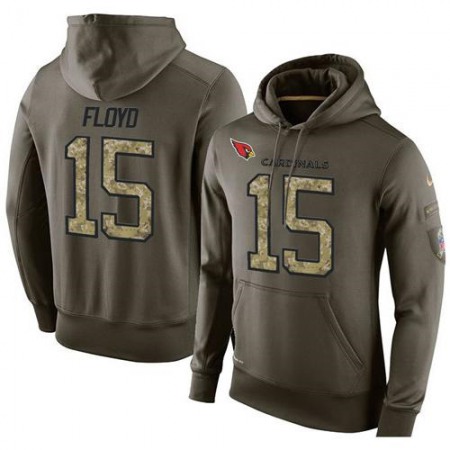 NFL Men's  Arizona Cardinals #15 Michael Floyd Stitched Green Olive Salute To Service KO Performance Hoodie