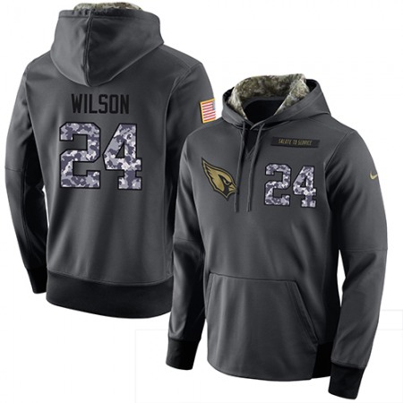 NFL Men's  Arizona Cardinals #24 Adrian Wilson Stitched Black Anthracite Salute to Service Player Performance Hoodie