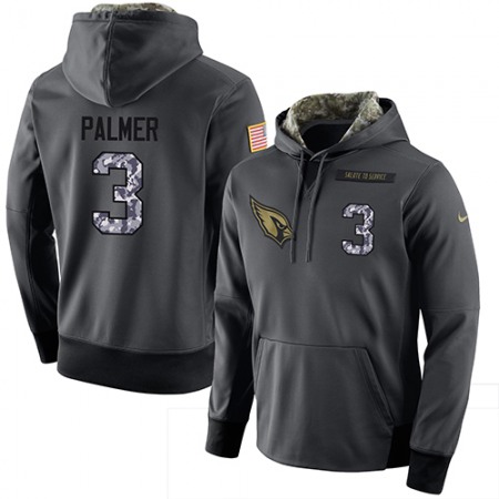 NFL Men's  Arizona Cardinals #3 Carson Palmer Stitched Black Anthracite Salute to Service Player Performance Hoodie