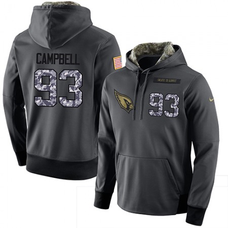 NFL Men's  Arizona Cardinals #93 Calais Campbell Stitched Black Anthracite Salute to Service Player Performance Hoodie