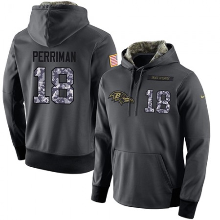 NFL Men's  Baltimore Ravens #18 Breshad Perriman Stitched Black Anthracite Salute to Service Player Performance Hoodie
