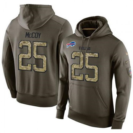 NFL Men's  Buffalo Bills #25 LeSean McCoy Stitched Green Olive Salute To Service KO Performance Hoodie