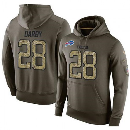 NFL Men's  Buffalo Bills #28 Ronald Darby Stitched Green Olive Salute To Service KO Performance Hoodie