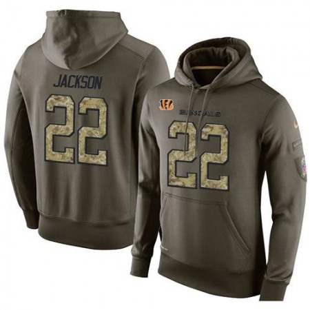 NFL Men's  Cincinnati Bengals #22 William Jackson Stitched Green Olive Salute To Service KO Performance Hoodie