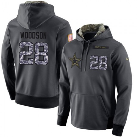 NFL Men's  Dallas Cowboys #28 Darren Woodson Stitched Black Anthracite Salute to Service Player Performance Hoodie