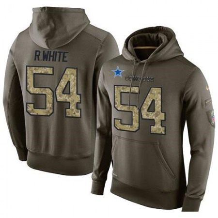 NFL Men's  Dallas Cowboys #54 Randy White Stitched Green Olive Salute To Service KO Performance Hoodie