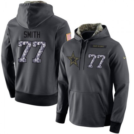 NFL Men's  Dallas Cowboys #77 Tyron Smith Stitched Black Anthracite Salute to Service Player Performance Hoodie