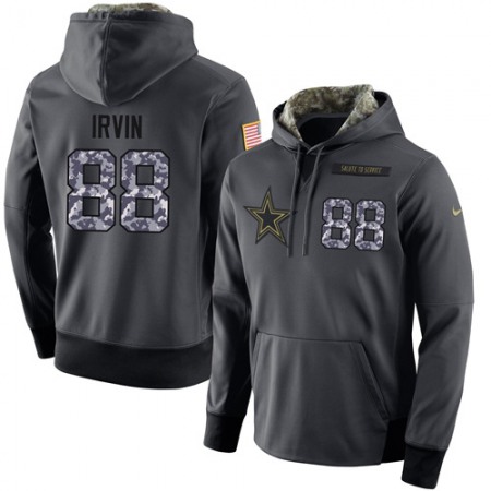 NFL Men's  Dallas Cowboys #88 Michael Irvin Stitched Black Anthracite Salute to Service Player Performance Hoodie