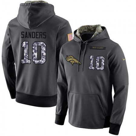 NFL Men's  Denver Broncos #10 Emmanuel Sanders Stitched Black Anthracite Salute to Service Player Performance Hoodie