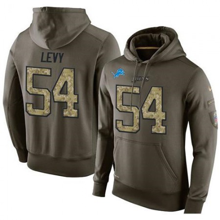 NFL Men's  Detroit Lions #54 DeAndre Levy Stitched Green Olive Salute To Service KO Performance Hoodie