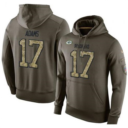 NFL Men's  Green Bay Packers #17 Davante Adams Stitched Green Olive Salute To Service KO Performance Hoodie