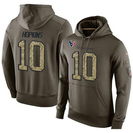 NFL Men's  Houston Texans #10 DeAndre Hopkins Stitched Green Olive Salute To Service KO Performance Hoodie