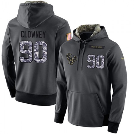 NFL Men's  Houston Texans #90 Jadeveon Clowney Stitched Black Anthracite Salute to Service Player Performance Hoodie