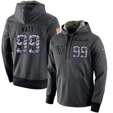NFL Men's  Houston Texans #99 J.J. Watt Stitched Black Anthracite Salute to Service Player Performance Hoodie