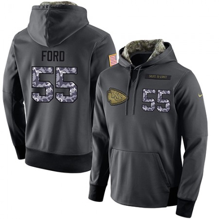 NFL Men's  Kansas City Chiefs #55 Dee Ford Stitched Black Anthracite Salute to Service Player Performance Hoodie