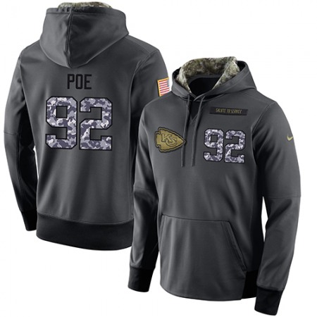 NFL Men's  Kansas City Chiefs #92 Dontari Poe Stitched Black Anthracite Salute to Service Player Performance Hoodie