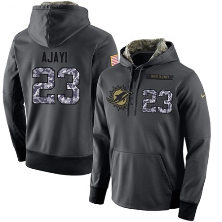 NFL Men's  Miami Dolphins #23 Jay Ajayi Stitched Black Anthracite Salute to Service Player Performance Hoodie