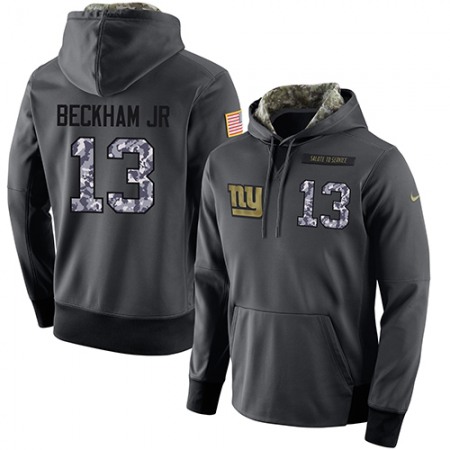 NFL Men's  New York Giants #13 Odell Beckham Jr Stitched Black Anthracite Salute to Service Player Performance Hoodie