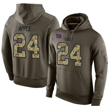 NFL Men's  New York Giants #24 Eli Apple Stitched Green Olive Salute To Service KO Performance Hoodie