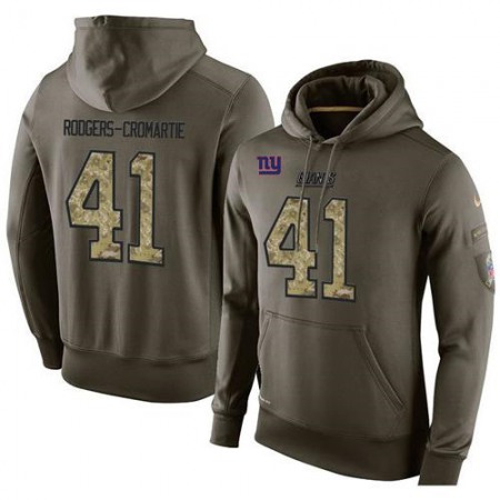NFL Men's  New York Giants #41 Dominique Rodgers-Cromartie Stitched Green Olive Salute To Service KO Performance Hoodie