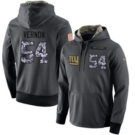 NFL Men's  New York Giants #54 Olivier Vernon Stitched Black Anthracite Salute to Service Player Performance Hoodie