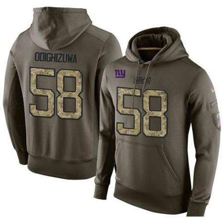 NFL Men's  New York Giants #58 Owa Odighizuwa Stitched Green Olive Salute To Service KO Performance Hoodie