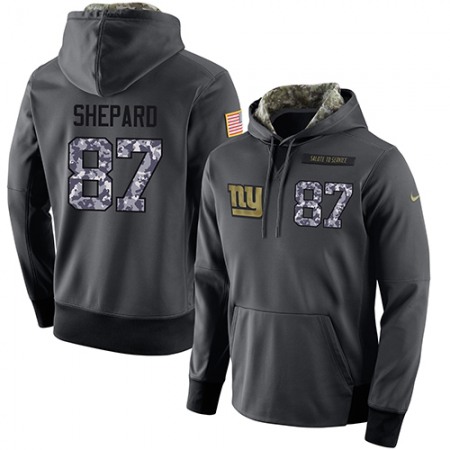 NFL Men's  New York Giants #87 Sterling Shepard Stitched Black Anthracite Salute to Service Player Performance Hoodie