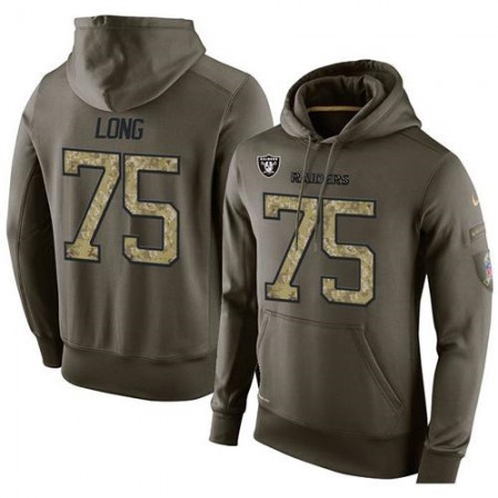 NFL Men's  Oakland Raiders #75 Howie Long Stitched Green Olive Salute To Service KO Performance Hoodie