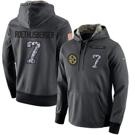 NFL Men's  Pittsburgh Steelers #7 Ben Roethlisberger Stitched Black Anthracite Salute to Service Player Performance Hoodie