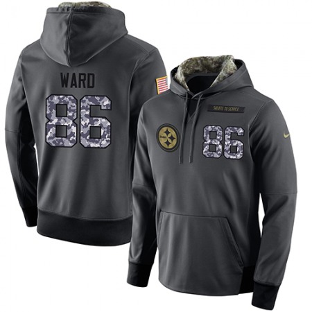 NFL Men's  Pittsburgh Steelers #86 Hines Ward Stitched Black Anthracite Salute to Service Player Performance Hoodie